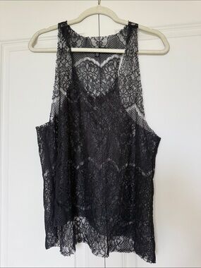 Joe's Jeans Black Sheer Lace Tank Top